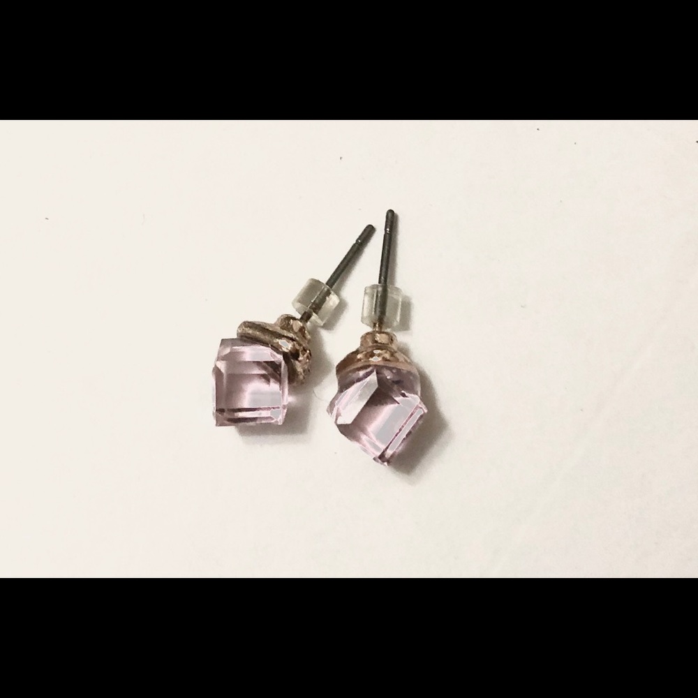 Amethyst cubed stud earrings